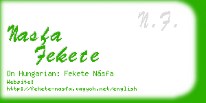 nasfa fekete business card