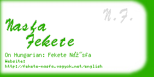 nasfa fekete business card